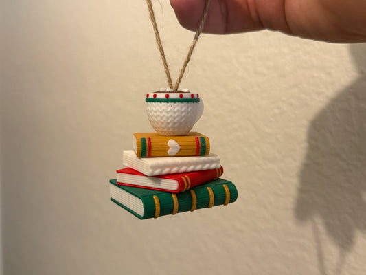 Christmas Ornament Book Stack