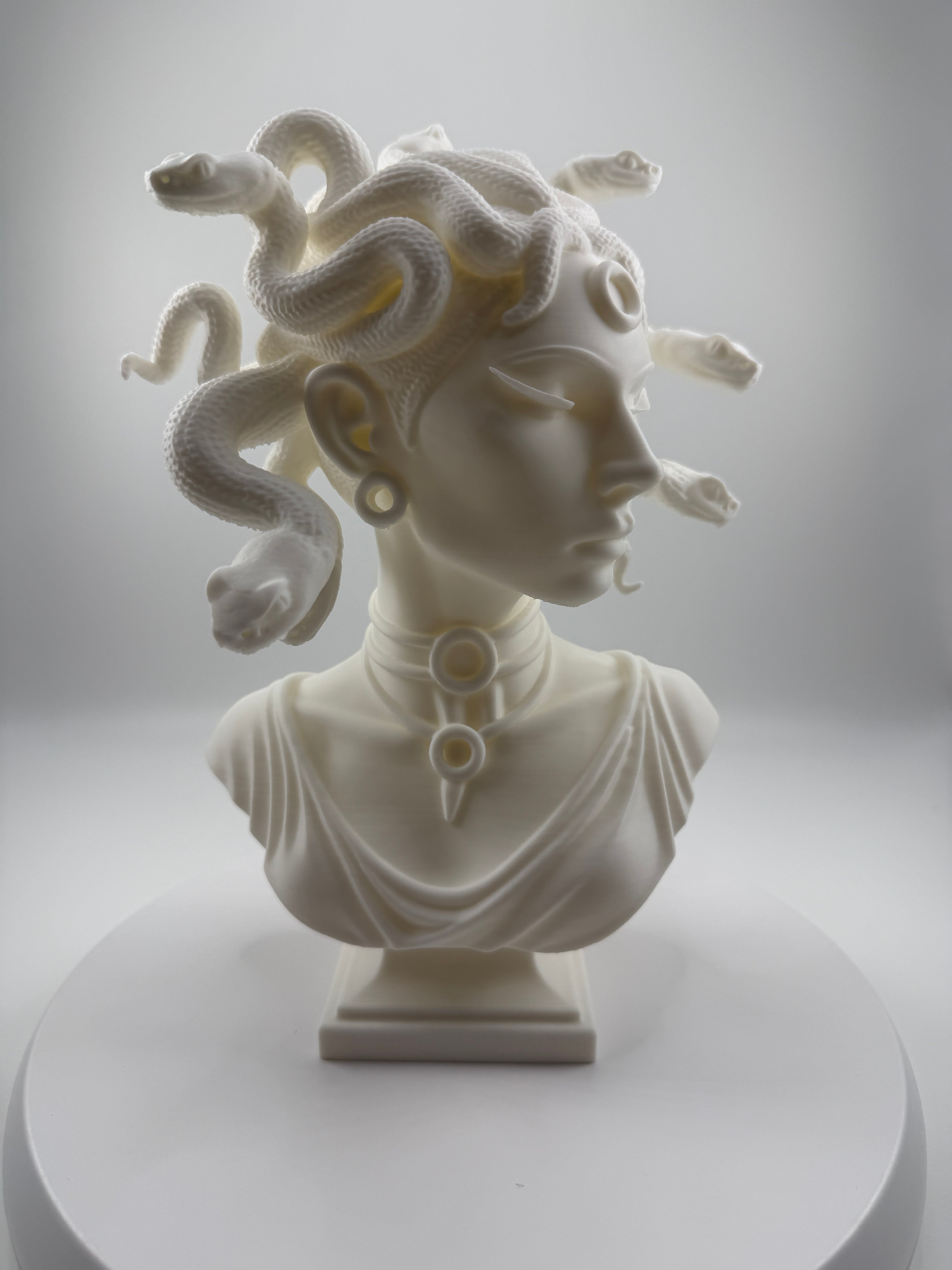Medusa Bust Statue – 3D Printed Greek Mythology Sculpture, Gothic Home Accent