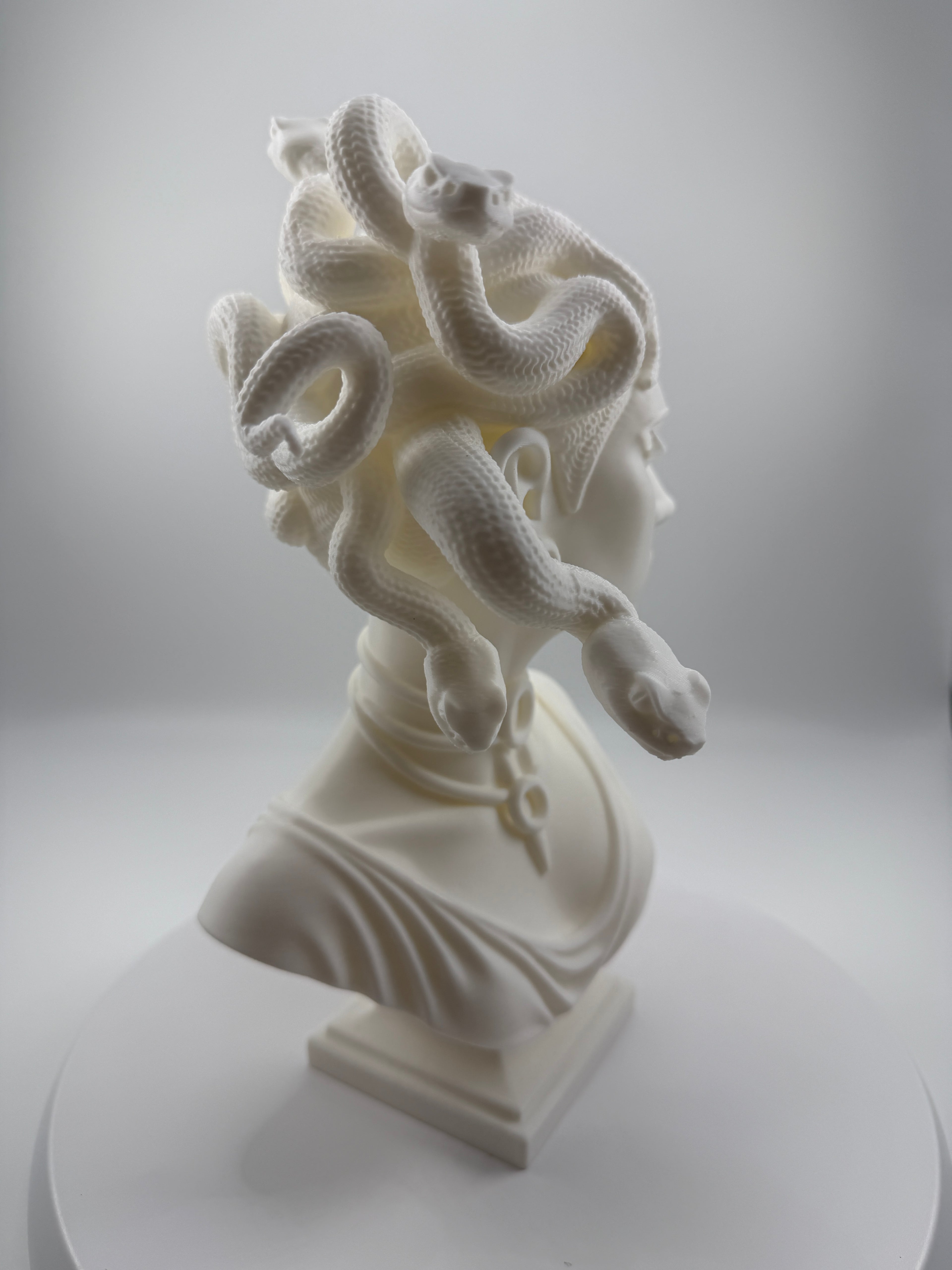 Medusa Bust Statue – 3D Printed Greek Mythology Sculpture, Gothic Home Accent
