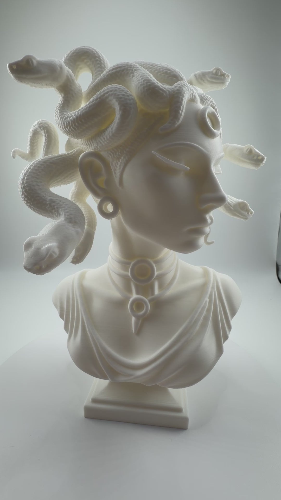 Medusa Bust Statue – 3D Printed Greek Mythology Sculpture, Gothic Home Accent